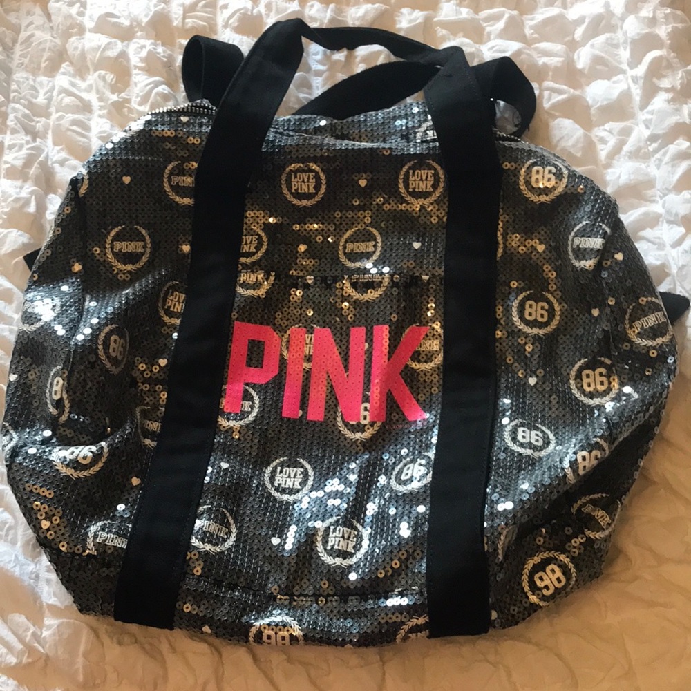Sequined VS PINK duffle bag